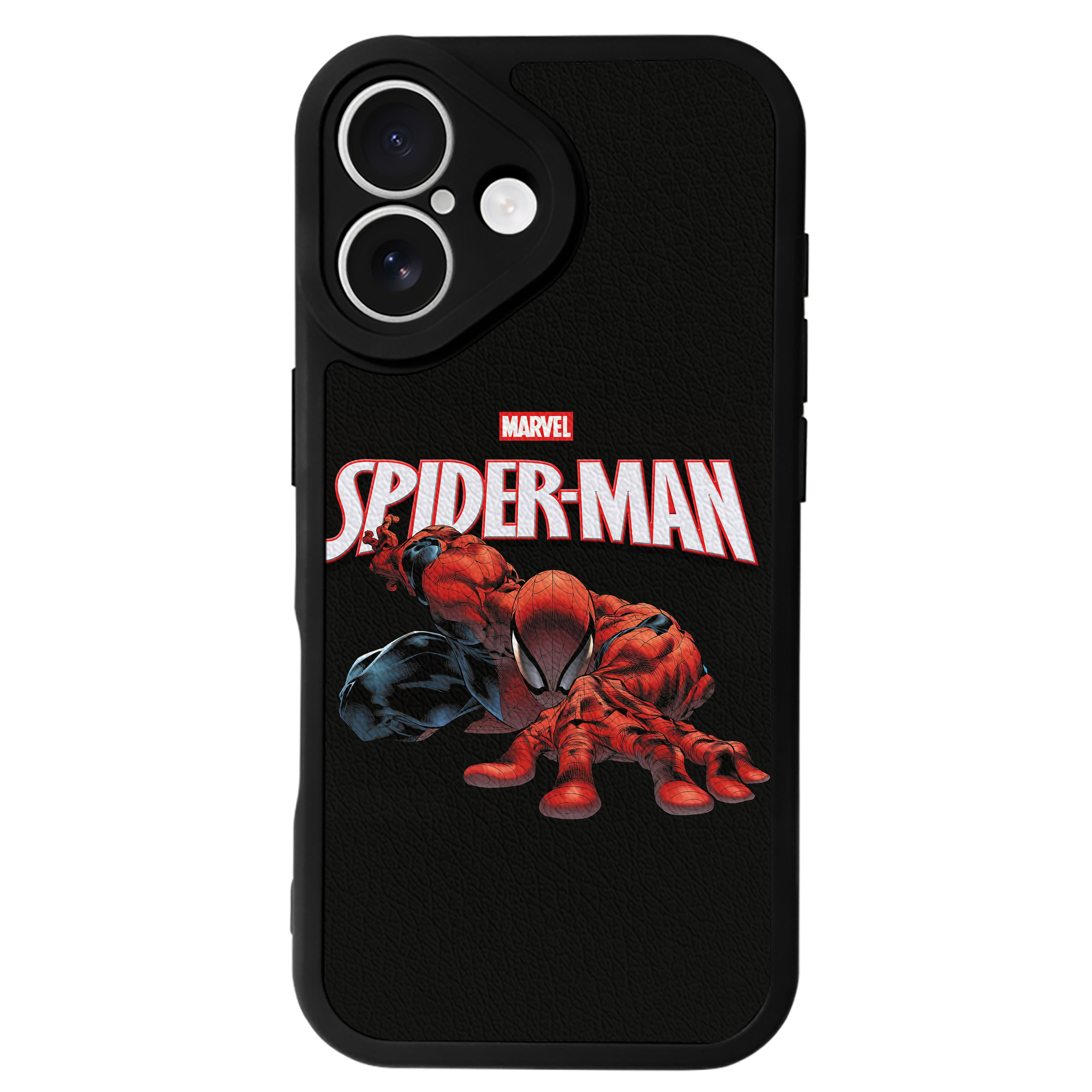 Spider Man スパイダーマン 【iPhone 16シリーズ対応】シリコンスマホケース（レザー調） 材質：シリコン